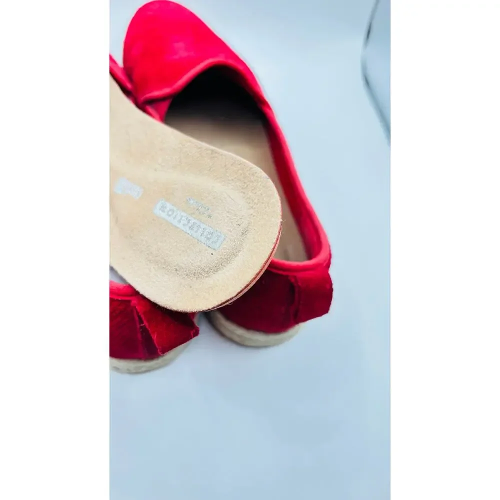 Clarks Danelly Sky red suede espadrille slipon flats loafers comfort shoes 9wide